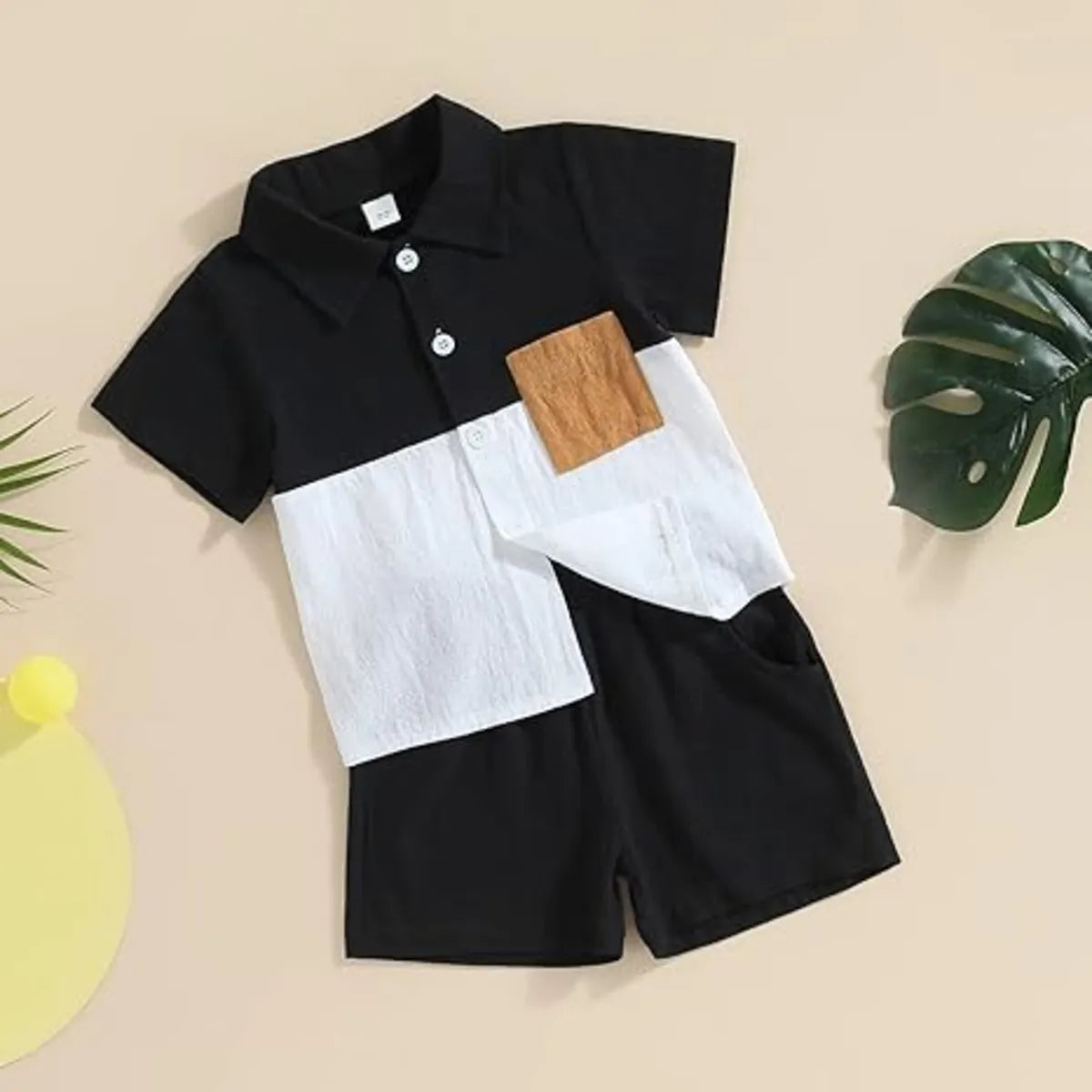 Cotton Colorblock Shirt & Shorts For Boys (1 - 7 Years)