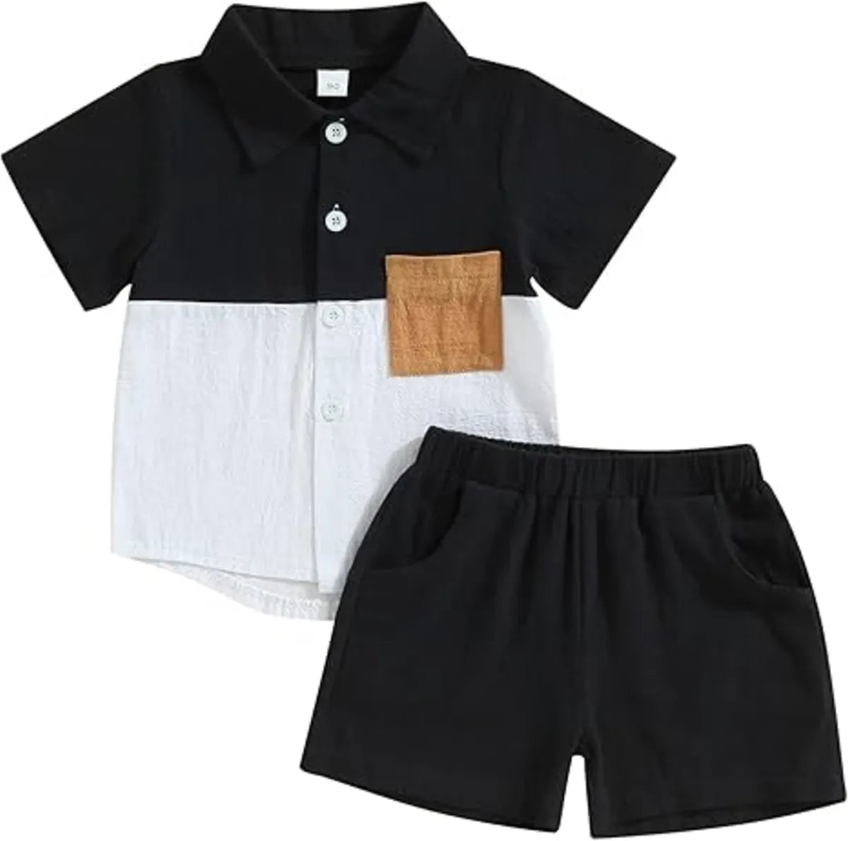 Cotton Colorblock Shirt & Shorts For Boys (1 - 7 Years)