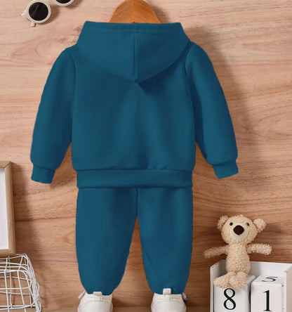 Blue Monster Truck Print Loafer Hoodie Set For Kids | sweats