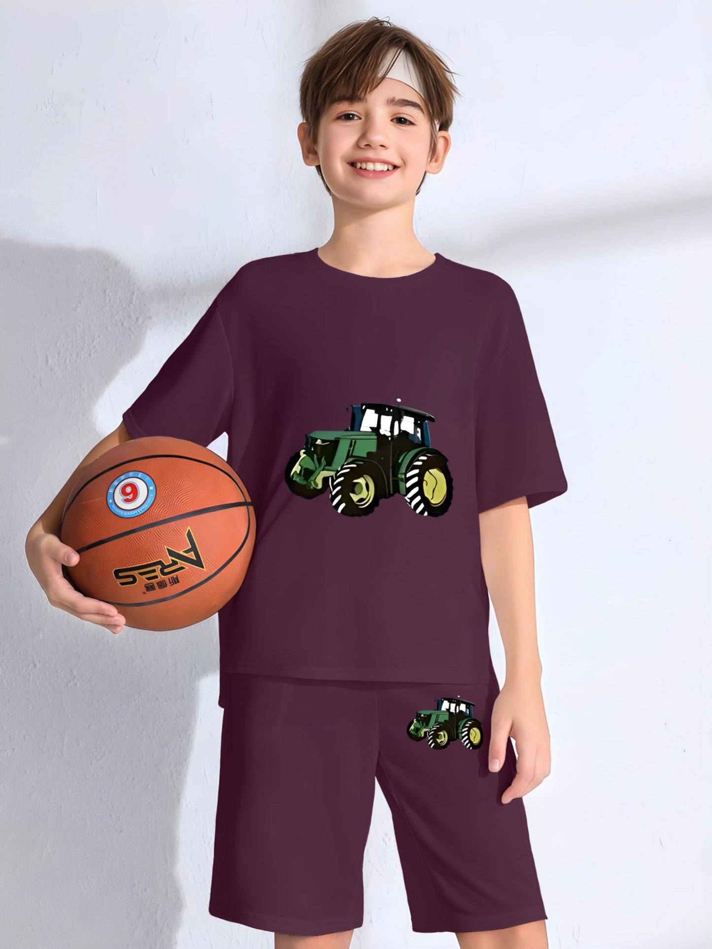 Wine Tractor Printed Co-Ord Short Set