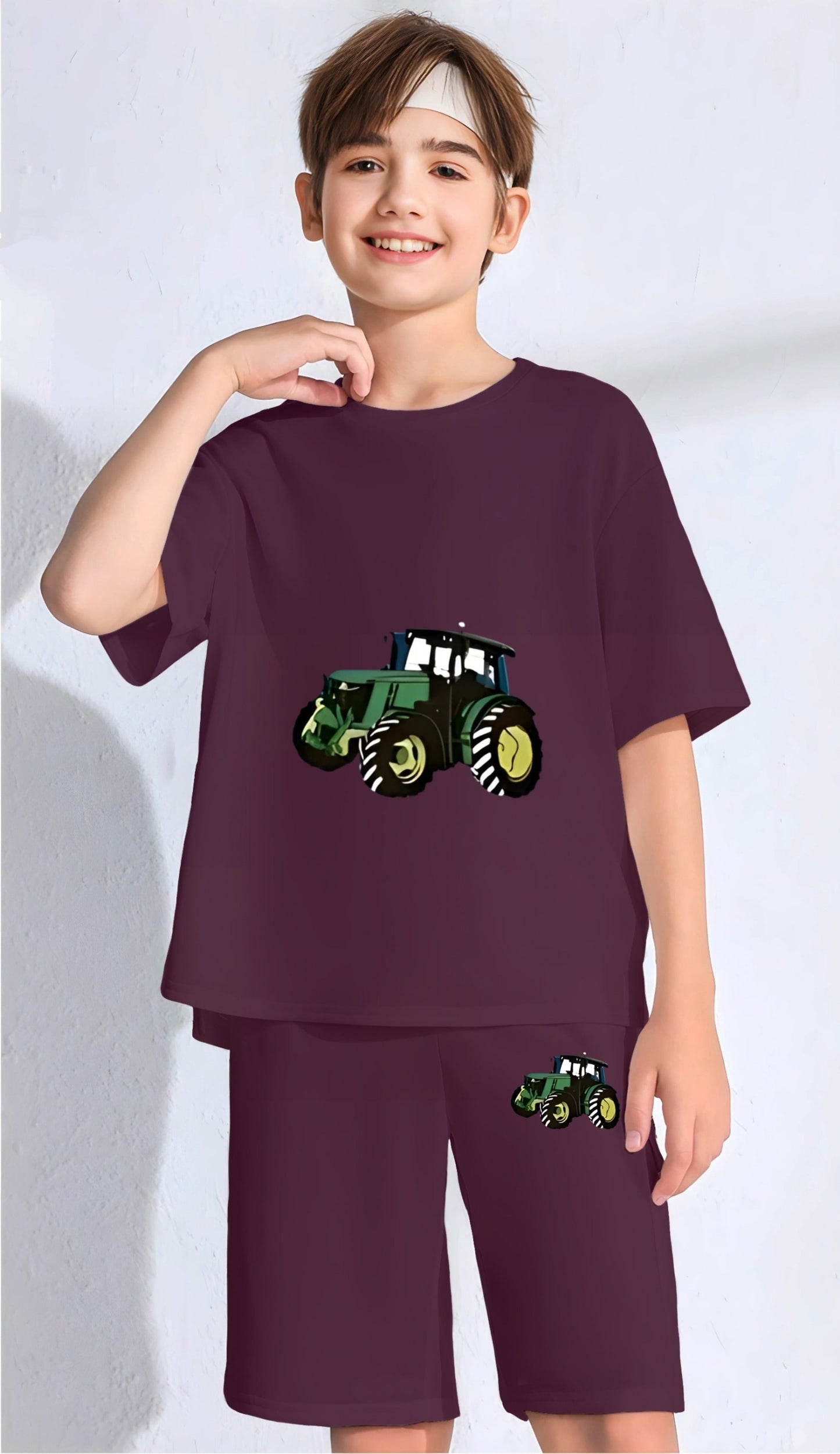 Wine Tractor Printed Co-Ord Short Set