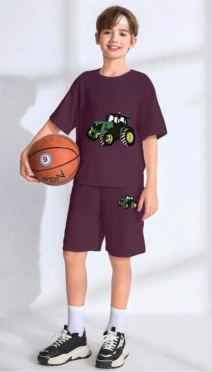 Wine Tractor Printed Co-Ord Short Set