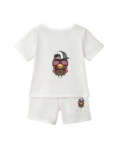 White Coo Bird Printed Co-Ord Set