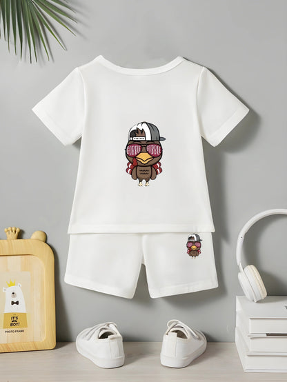 White Coo Bird Printed Co-Ord Set